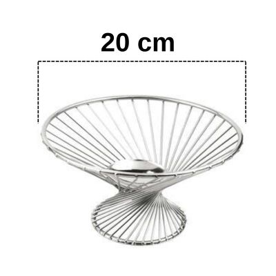 Altınbaşak Paslanmaz Çelik Ayaklı Meyve Sepeti, 20 cm - 2