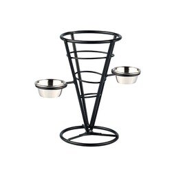 Altınbaşak Potato Presentation Basket with Steel Cone Sauce Pot, 12x20 cm - Altınbaşak