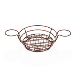 Altınbaşak Rustic Copper Round Presentation Basket, 21x6 cm - Altınbaşak