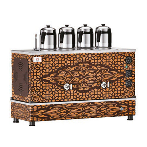 غلاية شاي Anka برو مدمجة أوتوماتيكية بالكامل، 4 أباريق شاي، 40 لتر، كهربائي + غاز، نحاسي - Anka