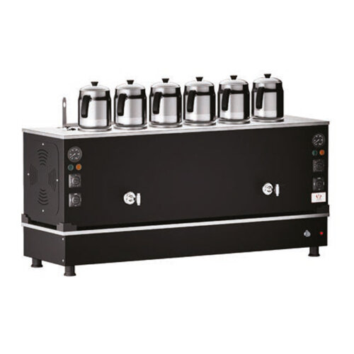 غلاية شاي Anka برو مدمجة أوتوماتيكية بالكامل، 6 غلايات شاي، 60 لتر، كهربائي + غاز، أسود - Anka