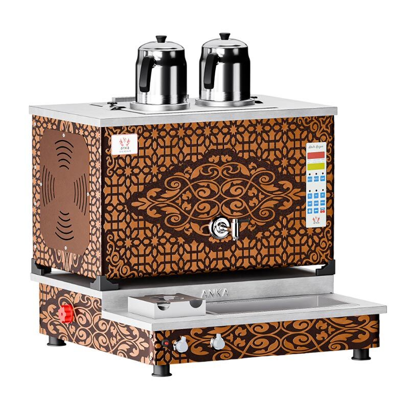 Anka Pro Plus Otomatik 2 Demlikli Çay Kazanı, 20 L, Elektrikli+Gazlı, Bakır - Anka