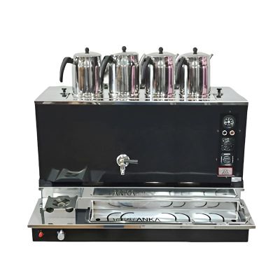 Anka Pro Plus Otomatik 4 Demlikli Çay Kazanı, 40 L, Elektrikli+Gazlı, Siyah - 1