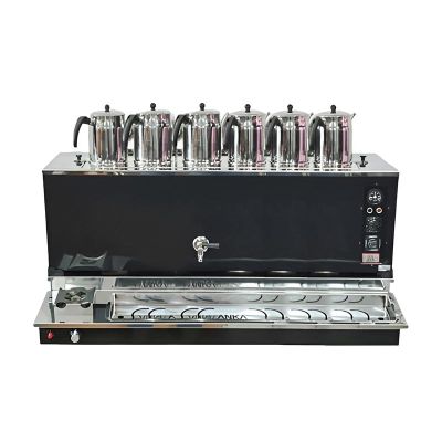 Anka Pro Plus Otomatik 6 Demlikli Çay Kazanı, 60 L, Elektrikli+Gazlı, Siyah - 1