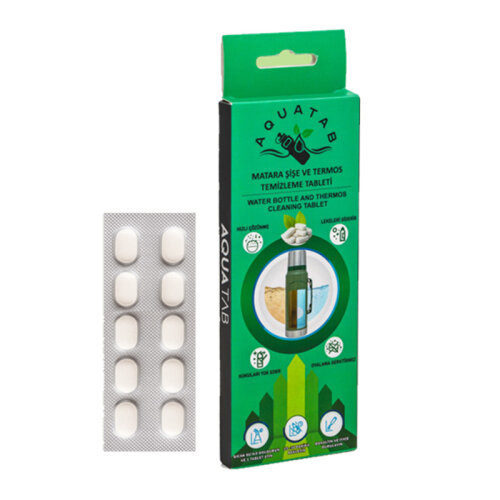AquaTab A002-2 Matara ve Termos Temizleme Tableti, 10 Adet - AquaTab