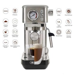 Ariete 1381/10 Кофемашина Moderna Slim Espresso, хром - 3