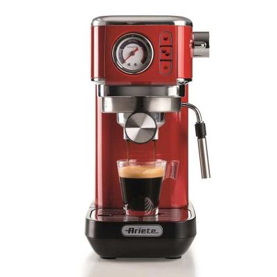 Ariete 1381/13 Moderna Slim Espresso Coffee Machine, Red - Ariete