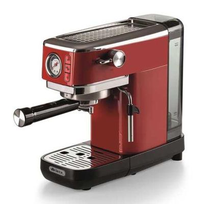 Ariete 1381/13 Moderna Slim Espresso Coffee Machine, Red - Ariete