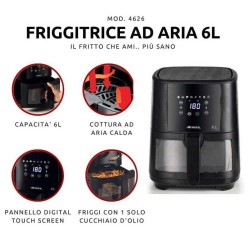 Ariete 4626/00 Air Fryer, 6 L, Black - 4