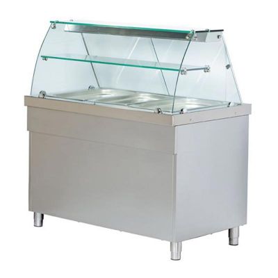 Arisco Açık Dolaplı Camekanlı Bain Marie, 3/1 GN Kapasiteli - 1