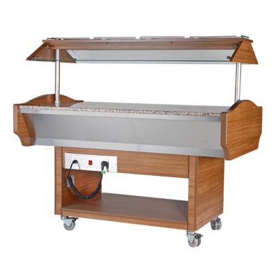 Arisco Nötr Saladbar, 150.5x90x87 cm, Elektrikli, Maun - 1
