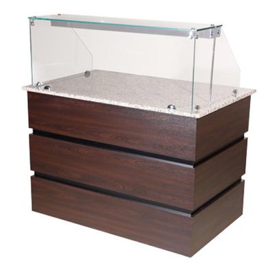 Arisco Nötr Saladbar, 157x80x135 cm, Açık Dolaplı, Kahverengi - 1