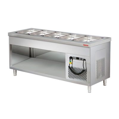 Arisco Soğuk Servis Ünitesi, 5/1 GN, 180x70x85 cm, Açık Dolaplı - 1