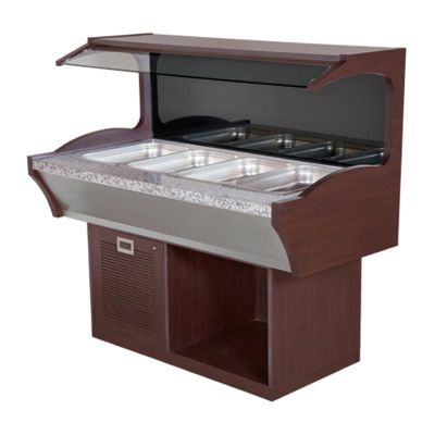Arisco Soğutmalı Saladbar, 4xGN 1/1, Elektrikli, Ceviz - 1