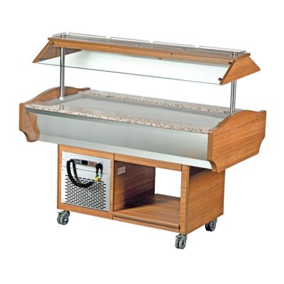 Arisco Soğutmalı Saladbar, Düz Yüzeyli, 150x90x87 cm, Elektrikli, Ceviz - 1