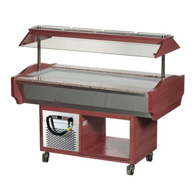Arisco Soğutmalı Saladbar, Düz Yüzeyli, 150x90x87 cm, Elektrikli, Maun - 1