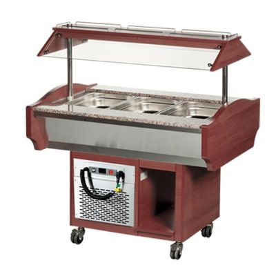 Arisco Soğutmalı Saladbar, GN 3/1 Kapasiteli, Elektrikli, Maun - 1