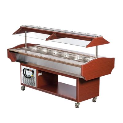 Arisco Soğutmalı Saladbar, GN 6/1 Kapasiteli, Elektrikli, Maun - 1
