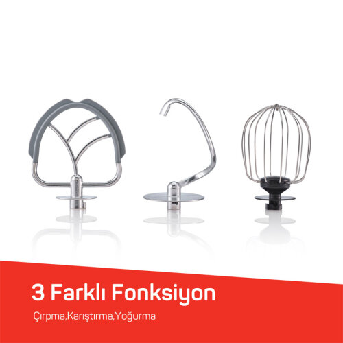 Arzum AR1190-3300 Gastroart Mutfak Şefi Stand Mikser, 5 L, Krem - 8