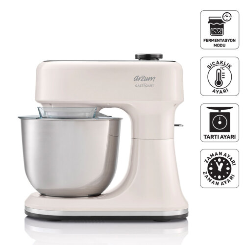 Arzum AR1190-3300 Gastroart Mutfak Şefi Stand Mikser, 5 L, Krem - 2