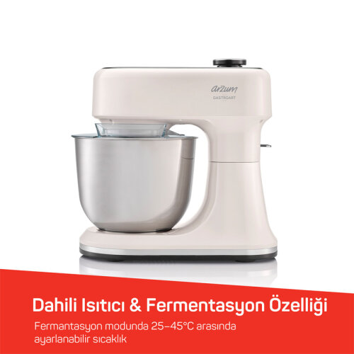 Arzum AR1190-3300 Gastroart Mutfak Şefi Stand Mikser, 5 L, Krem - 6