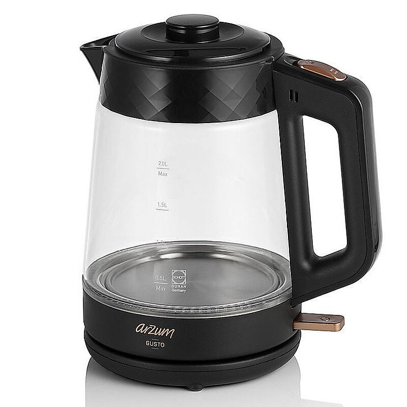 Arzum AR3101 Gusto Cam Çay Makinesi, Siyah - Arzum