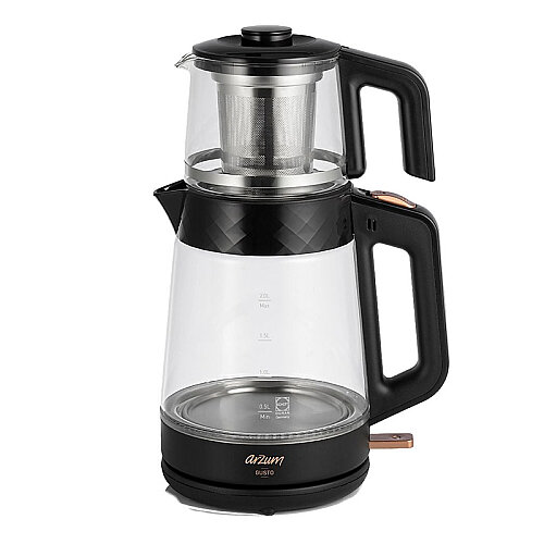 Arzum AR3101 Gusto Cam Çay Makinesi, Siyah - Arzum