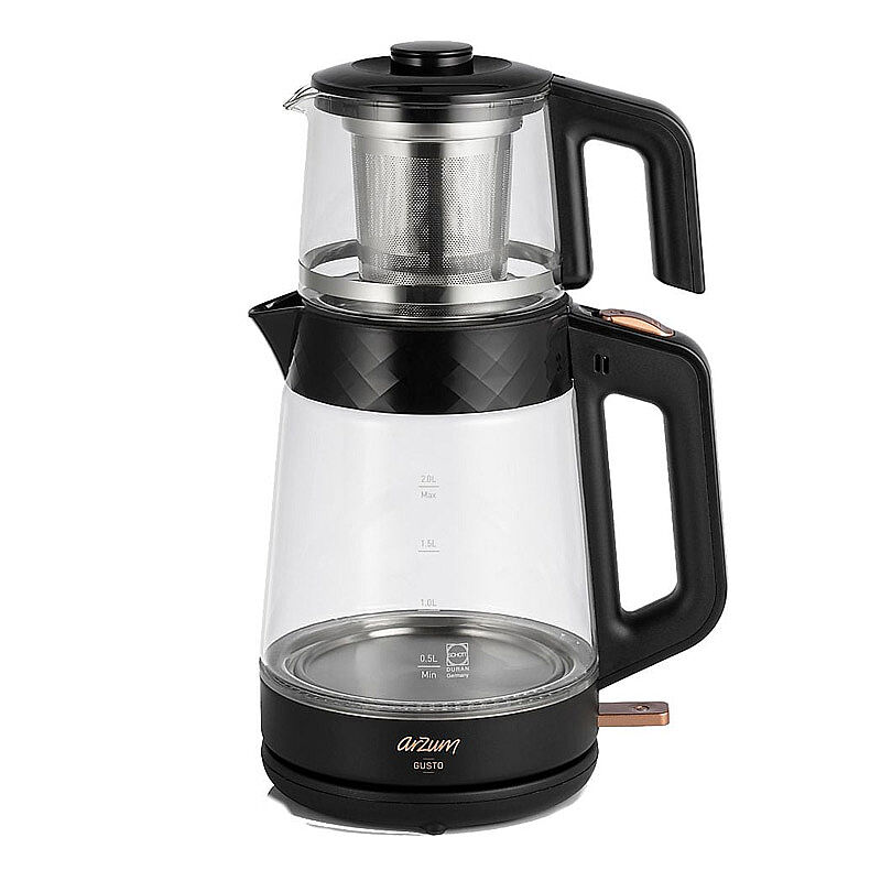 Arzum AR3101 Gusto Cam Çay Makinesi, Siyah - Arzum