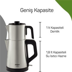 Arzum AR3129 Deminde Inox Çay Demleme Makinesi - Thumbnail