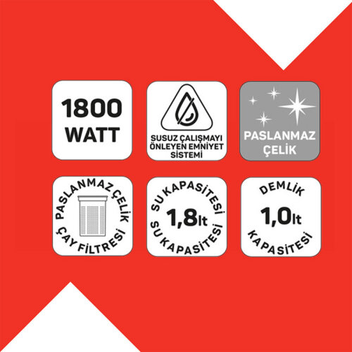 Arzum AR3129 صانعة شاي، إينوكس - 9