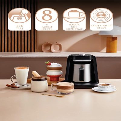 Arzum OK0020 Okka Rich Spin Pro Turkish Coffee Machine, Chrome - Arzum