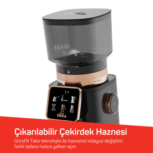 Arzum OK0044 Master Grind Ev Tipi Barista Kahve Öğütücü Değirmen, Siyah-Bakır - 4