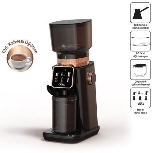 Arzum OK0044 Master Grind Ev Tipi Barista Kahve Öğütücü Değirmen, Siyah-Bakır - 2