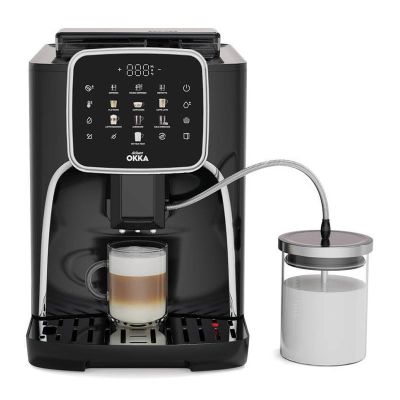 Arzum Okka Espresso Pro M Fully Automatic Espresso Coffee Machine, Black Chrome - Arzum