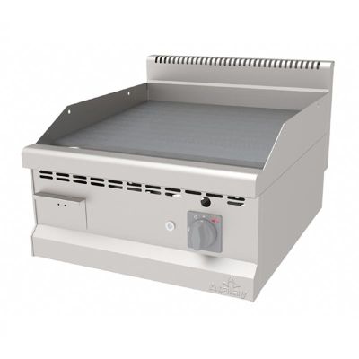 Atalay AGI-670NCR 700 Seri Nervürlü Pleyt Izgara, 60x70 cm, Krom Yüzeyli, LPG'li - 1