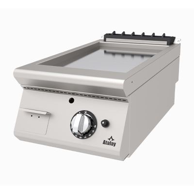 Atalay AGI-473-CR 730 Seri Set Üstü Düz Pleyt Izgara, 40x73x30 cm, Krom, LPG'li - 1