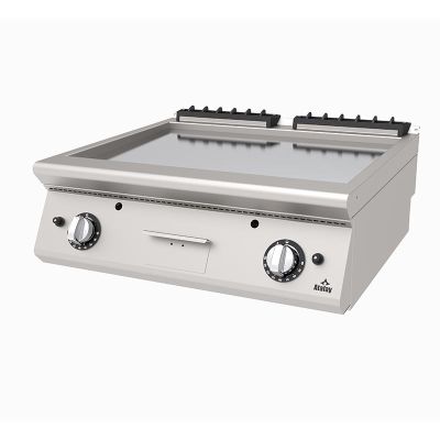Atalay AGI-873-CR 730 Seri Set Üstü Düz Pleyt Izgara, 80x73x30 cm, Krom, LPG'li - 1
