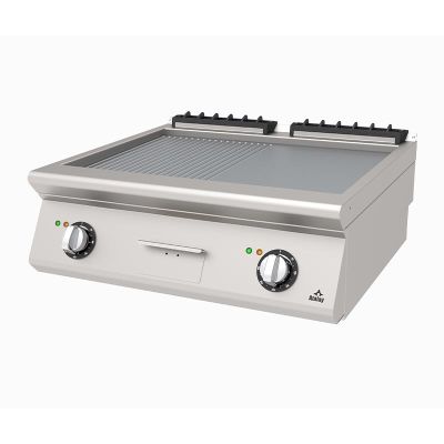 Atalay AEI-873-ND 730 Seri Set Üstü Nervülü+Düz Pleyt Izgara, 80x73x30 cm, Elektrikli - 1