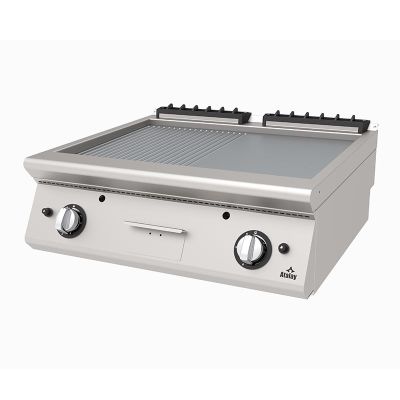 Atalay AGI-673-ND 730 Seri Set Üstü Nervürlü+Düz Izgara, 60x73x30 cm, LPG'li - 1