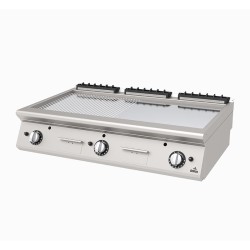 Atalay AGI-1273-N-CR 730 Seri Set Üstü Nervürlü Izgara, 120x73x30 cm, Krom, LPG'li - Atalay