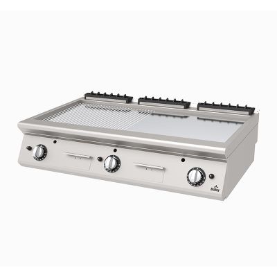 Atalay AGI-1273-N-CR 730 Seri Set Üstü Nervürlü Izgara, 120x73x30 cm, Krom, LPG'li - 1