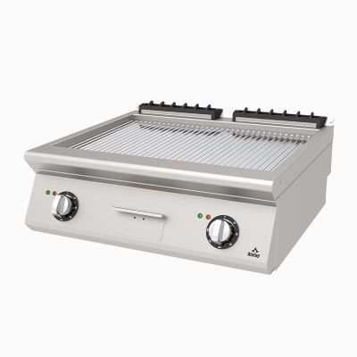 Atalay AEI-873-N-CR 730 Seri Set Üstü Nervürlü Izgara, 80x73x30 cm, Krom, Elektrikli - 1