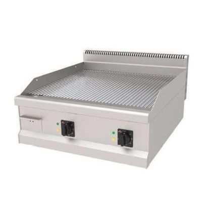 Atalay AEI-890NSCR 900 Seri Setüstü Nervürlü Pleyt Izgara, 80x90 cm, Krom Yüzeyli, Elektrikli - 1