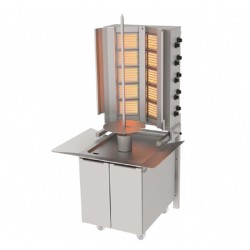 Atalay ADG-10D Bottom Motorised Wall Mounted Rotary Machine with Bottom Trolley, 5+2 Radian, LPG - Atalay