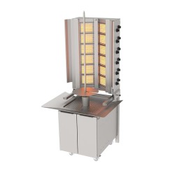 Atalay ADG-12D Bottom Motorised Wall Mounted Rotary Machine with Bottom Trolley, 6+2 Radian, LPG - Atalay