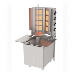 Atalay ADG-8DS Wall Mounted Rotary Stationary Machine with Movable Bottom Trolley, 4+2 Radian, LPG - Atalay