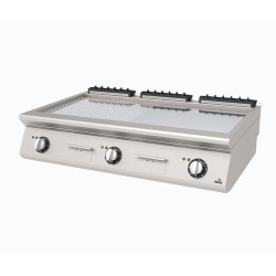 Atalay AEI-1273-ND-CR 730 Series Set Top Ribbed + Flat Grill, 120x73x30 cm, Chrome, Electric - Atalay