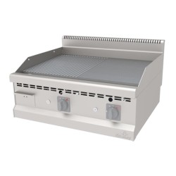 Atalay AGI-870NDCR 700 Series Ribbed + Flat Plate Grill, 80x70 cm, Chrome Surface, LPG - Atalay