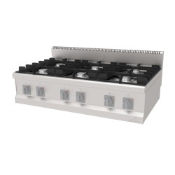 Atalay AGO-1270 700 Series 6 Burner Cooker, 120x70x30 cm, LPG - Atalay