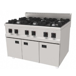 Atalay AGO-1290 900 Series Cabinet 6 Burner Cooker, LPG - Atalay